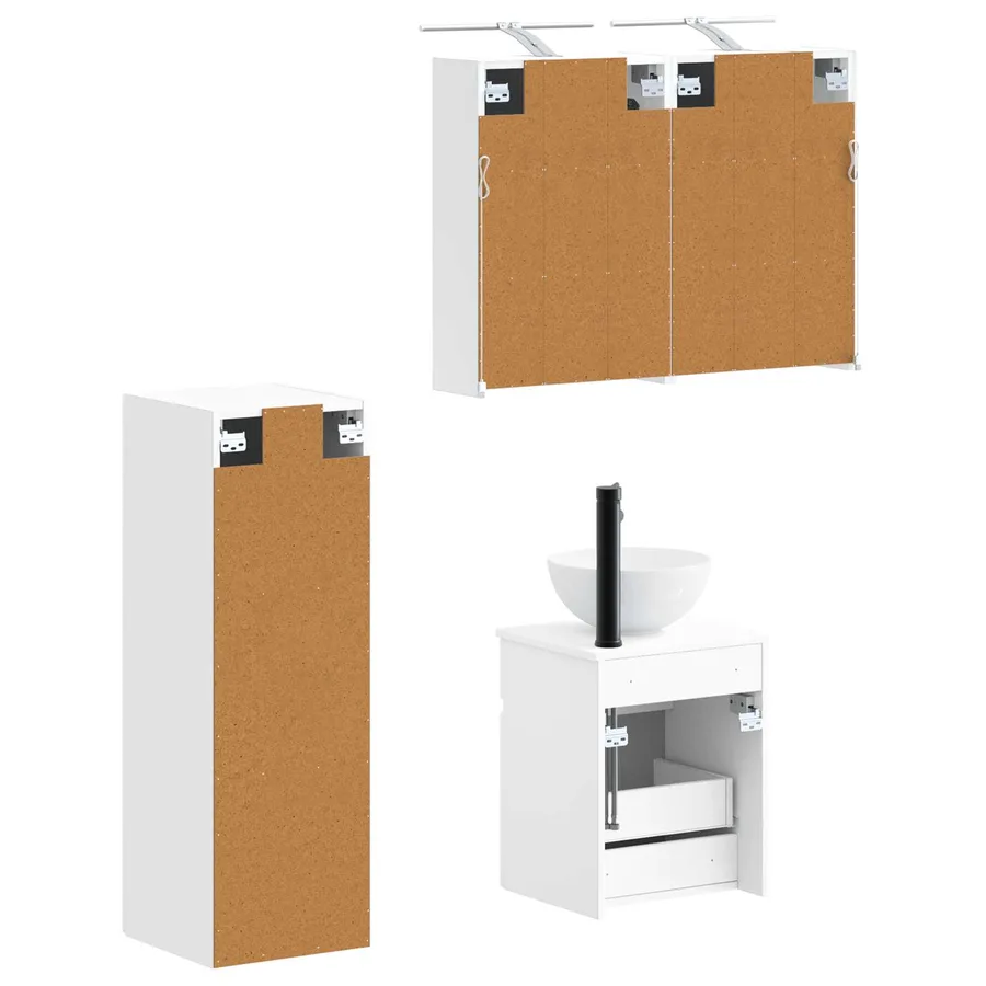 Ensemble de mobilier de salle de bain 4 pcs Blanc - 5