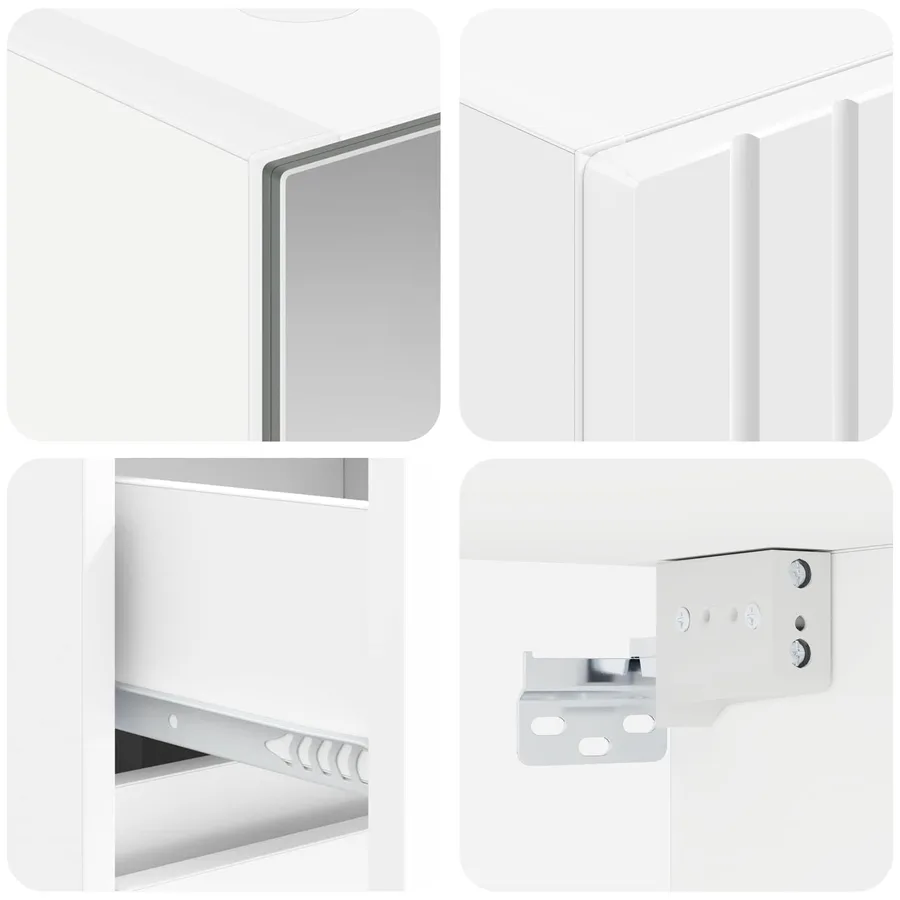 Ensemble de mobilier de salle de bain 4 pcs Blanc - 6