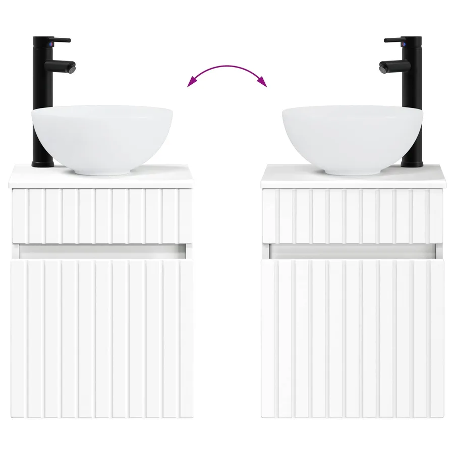 Ensemble de mobilier de salle de bain 4 pcs Blanc - 9