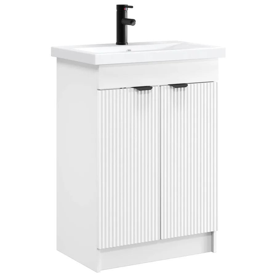 Ensemble de mobilier de salle de bain Blanc 56 x 37,5 x 81 cm - 2