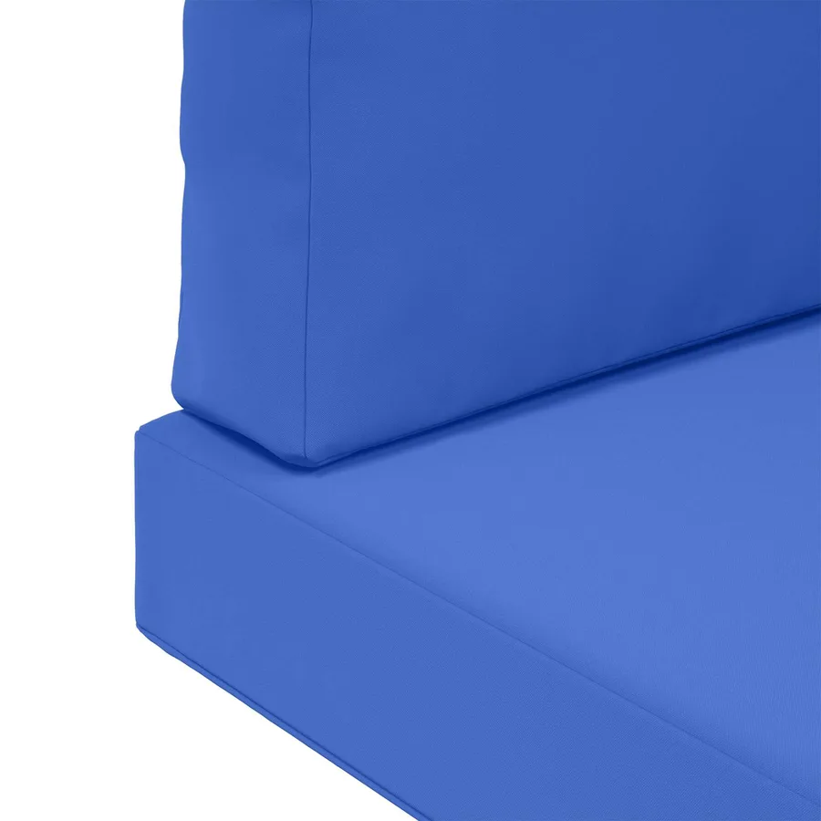 Coussin de canapé d'extérieur 3 pcs Bleu royal Polyester - 9