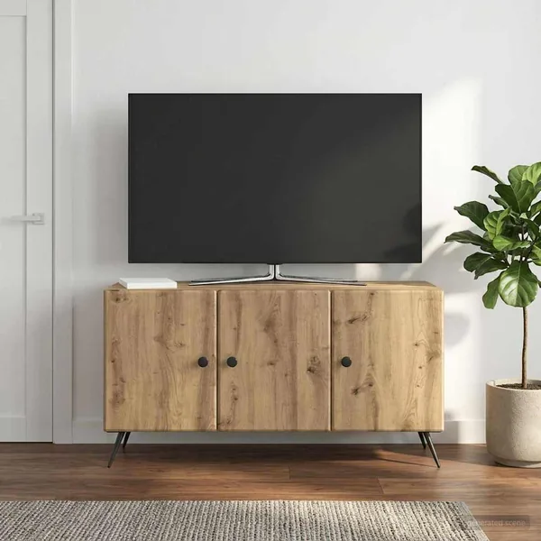 Meuble TV 99 x 34,5 x 50 cm Chêne artisanal Bois d'ingénierie
