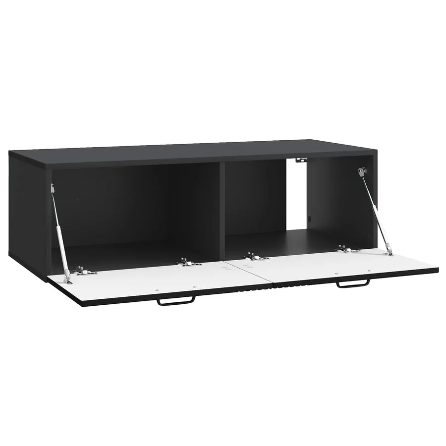 Meuble TV mural Noir 98 x 41 x 30 cm Bois d'ingénierie - 5