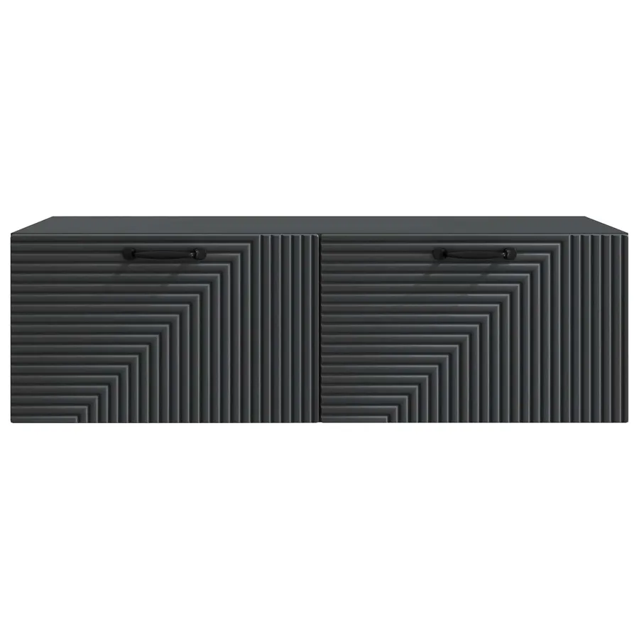 Meuble TV mural Noir 98 x 41 x 30 cm Bois d'ingénierie - 6