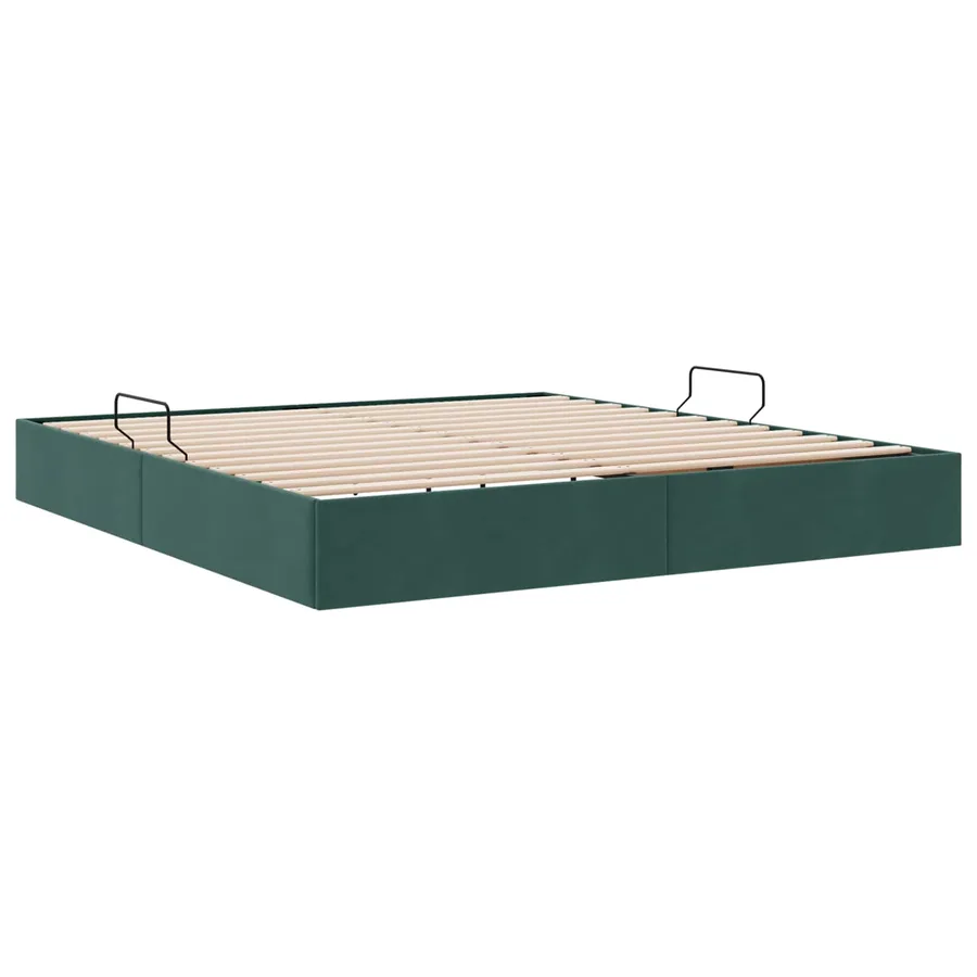 Cadre de lit ottoman Vert foncé 160 x 200 cm Velours - 9