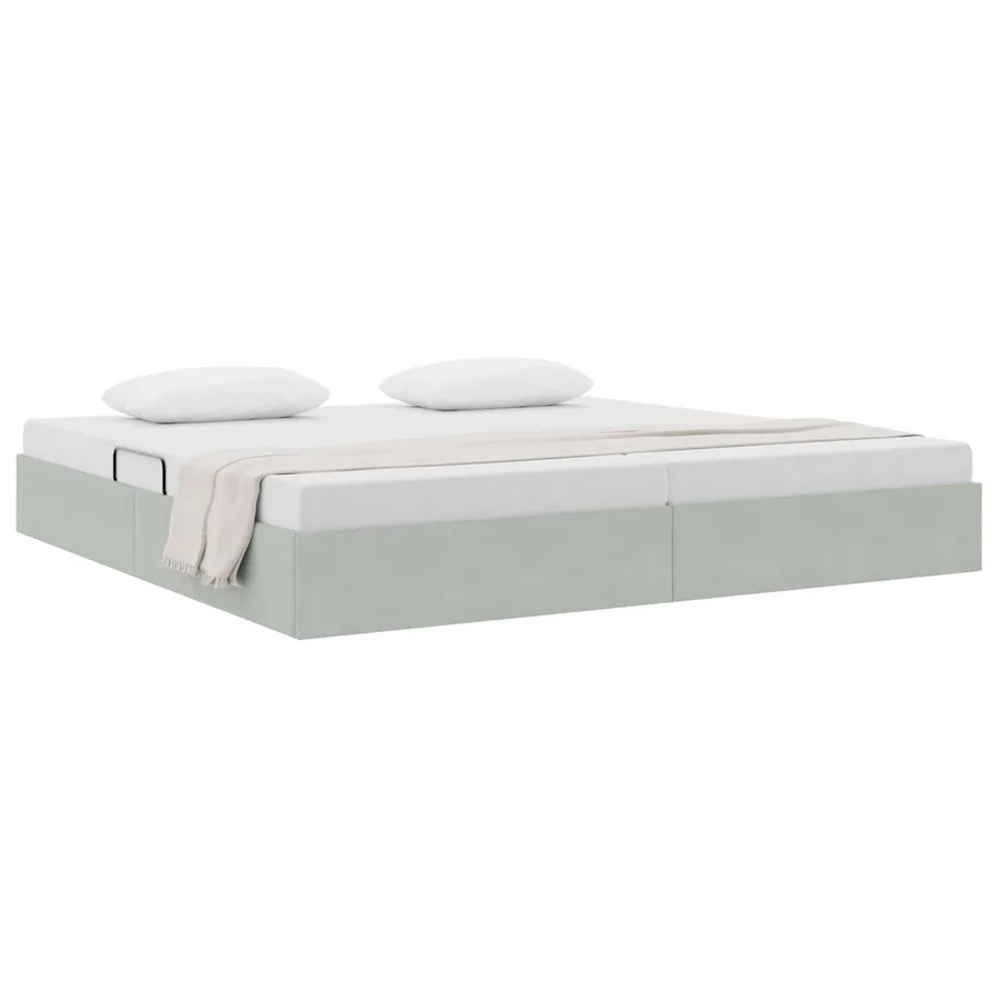 Cadre de lit ottoman Gris clair 200 x 200 cm Velours - 3