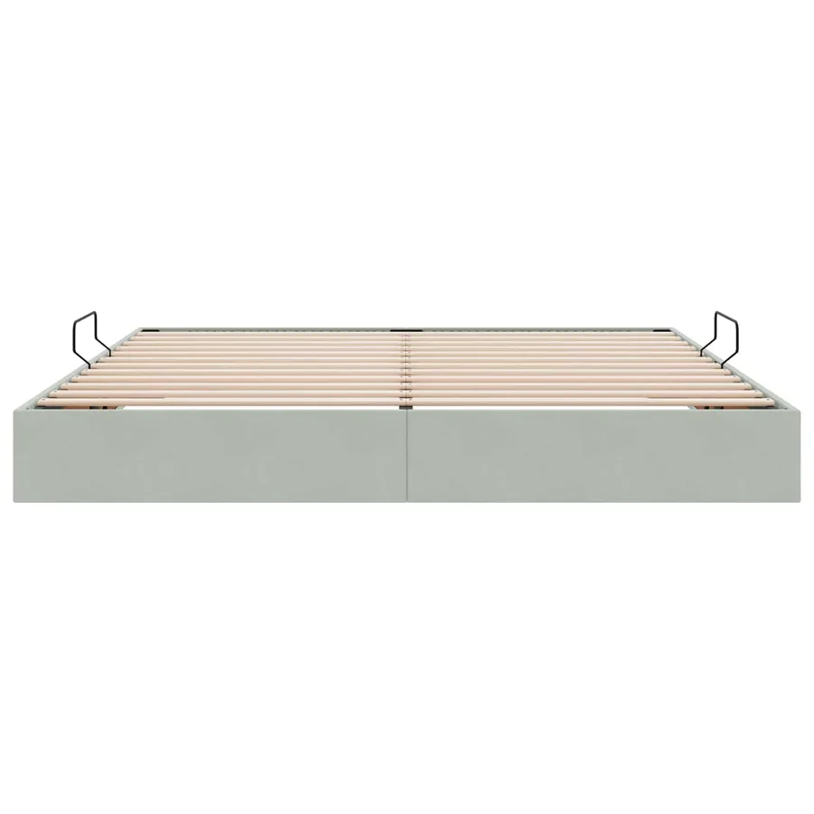 Cadre de lit ottoman Gris clair 200 x 200 cm Velours - 7