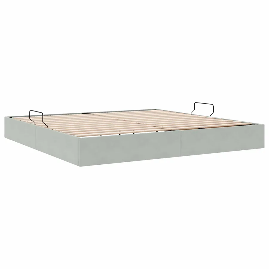 Cadre de lit ottoman Gris clair 200 x 200 cm Velours - 9
