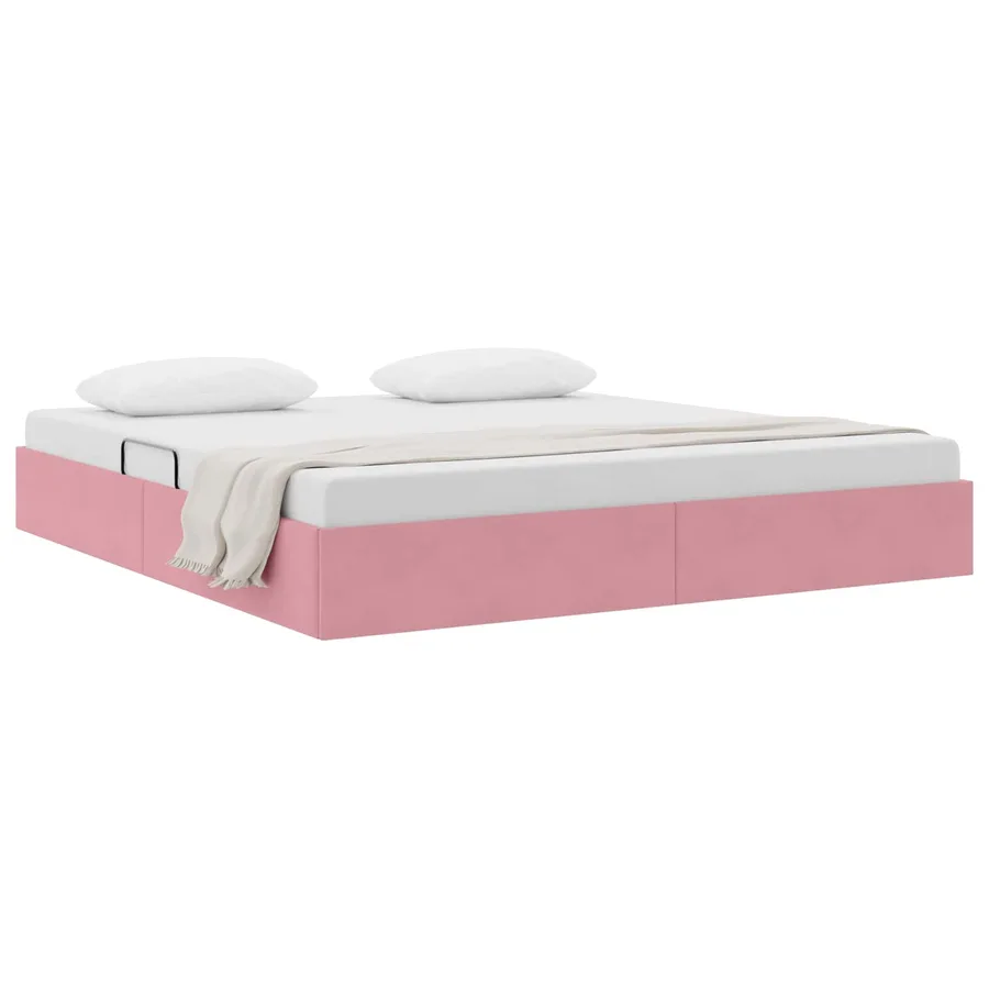 Cadre de lit ottoman avec stockage Rose 160 x 200 cm Velours - 3