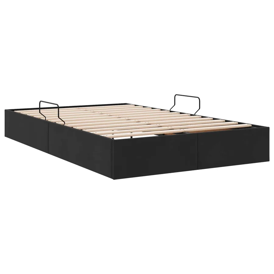 Cadre de lit ottoman avec stockage Noir 120 x 200 cm Velours - 5