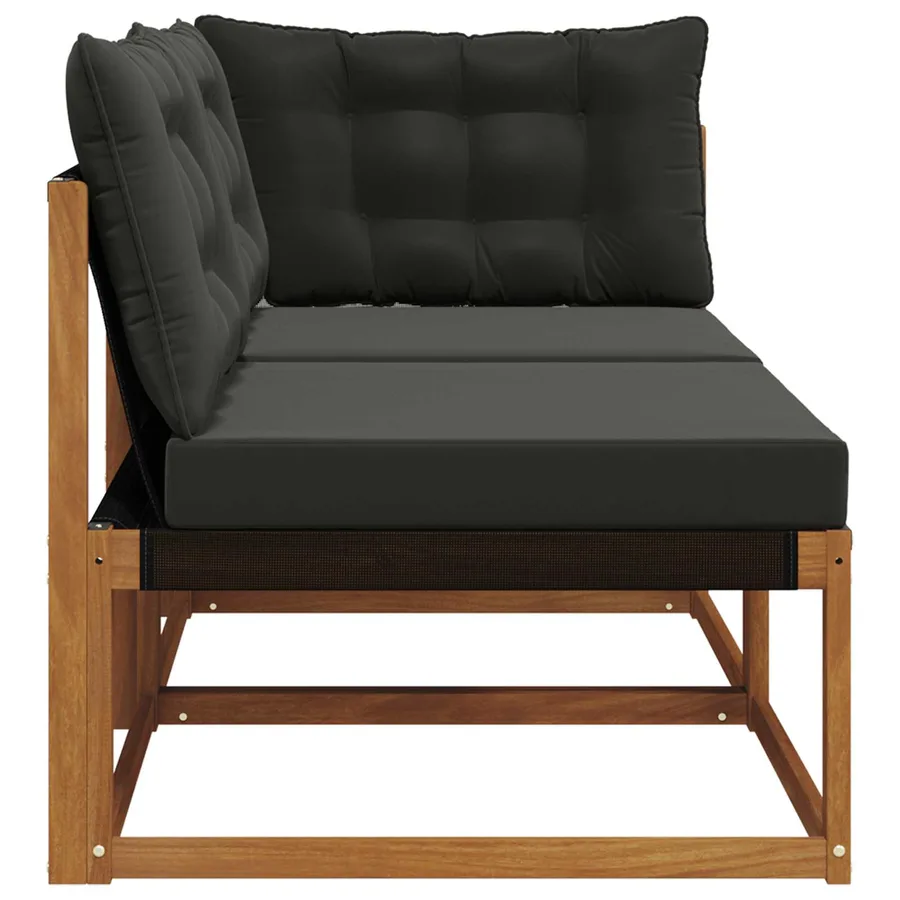 Canapé d’extérieur milieu et coin avec coussin 7 Pièce Naturel - 6