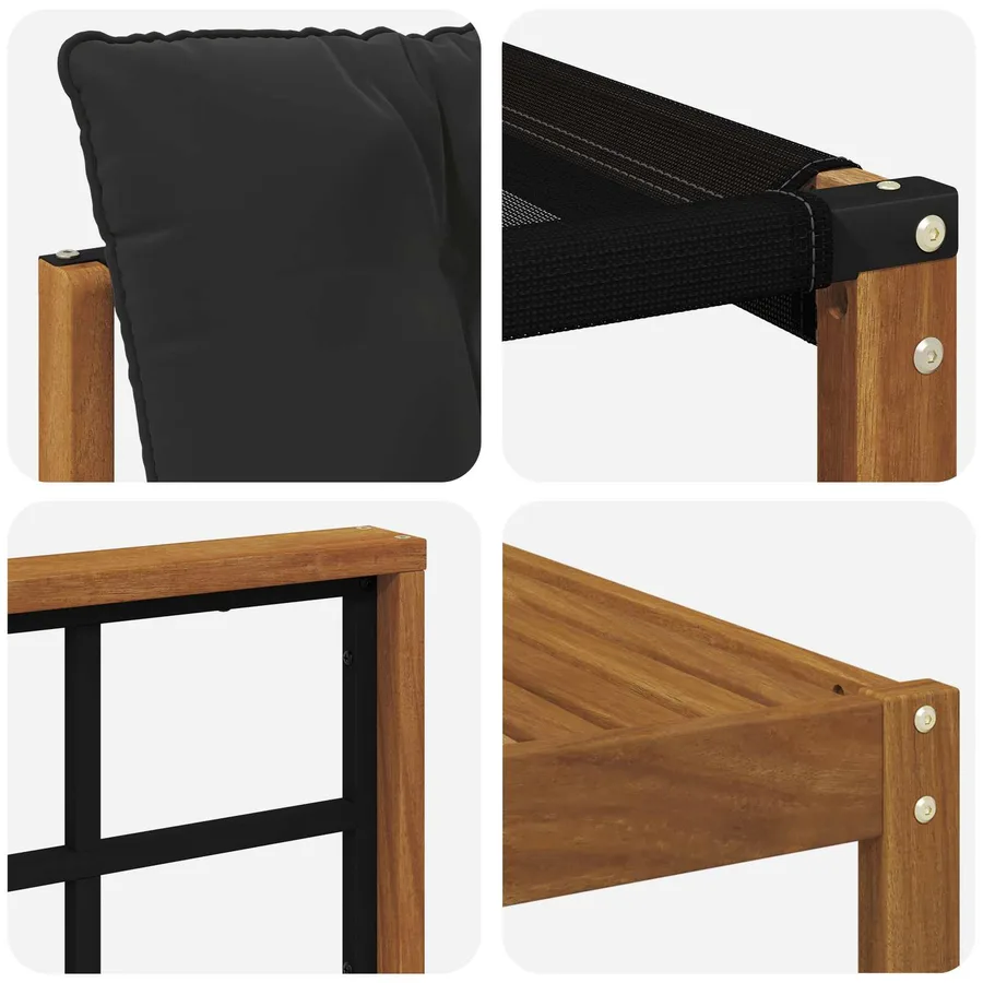 Ensemble de canapés d'extérieur 6 pcs Naturel et Noir - 9