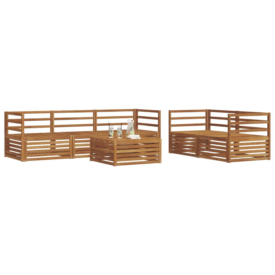 Ensemble de canapés d'extérieur 6 pcs Naturel - 3