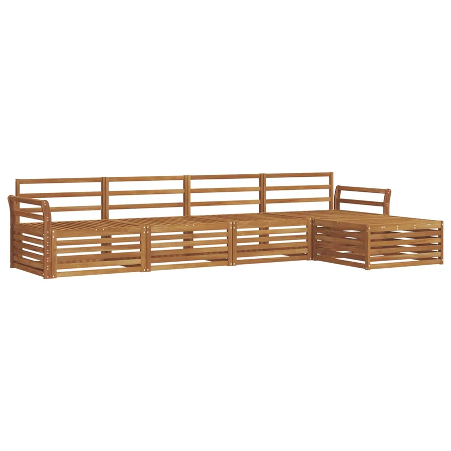 Ensemble de canapés d'extérieur 5 pcs Naturel - 2