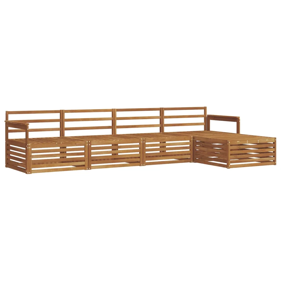 Ensemble de canapés d'extérieur 5 pcs Naturel - 2