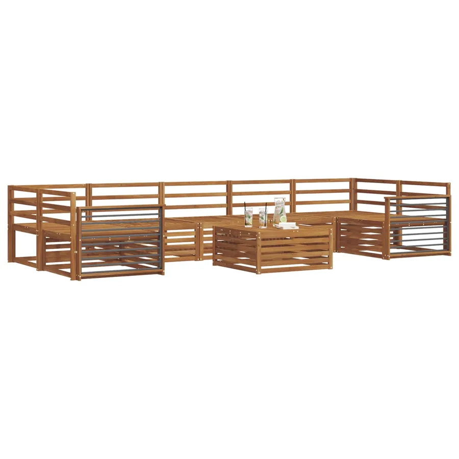 Ensemble de canapés d'extérieur 8 pcs Naturel - 3