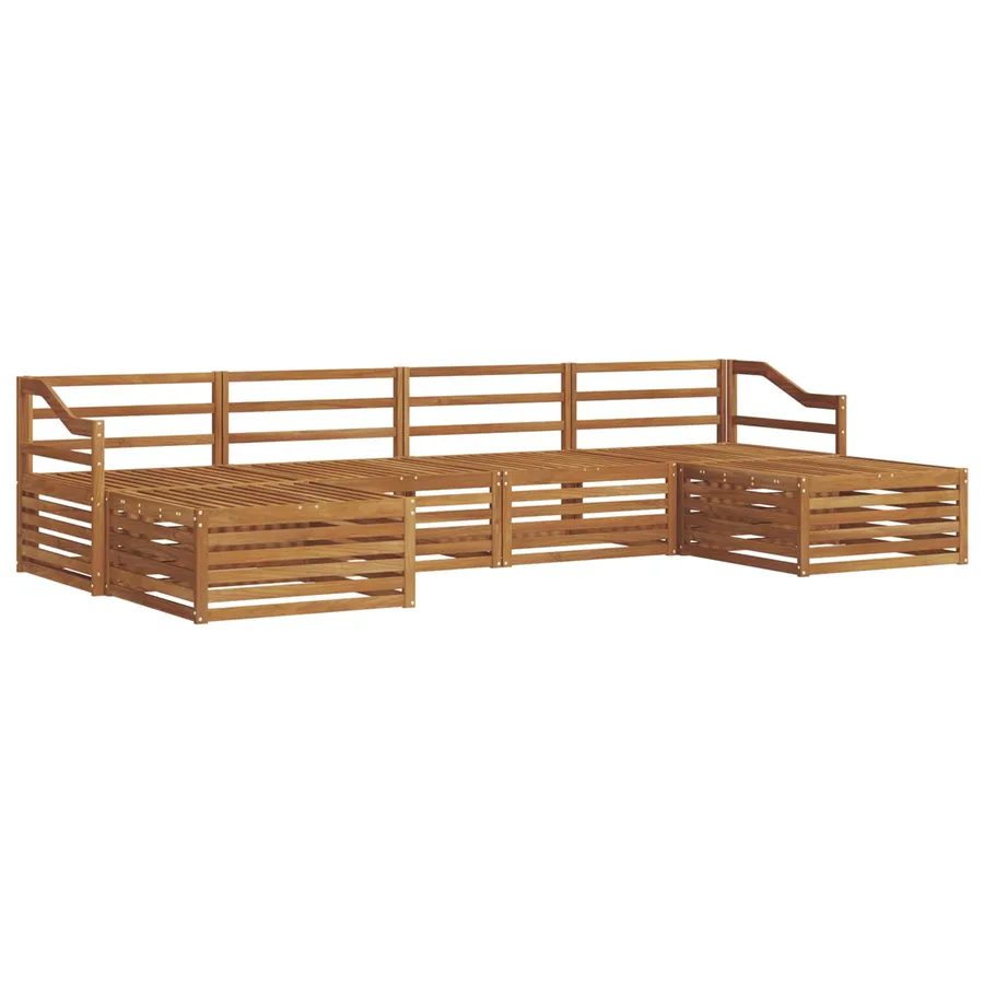 Ensembles de canapés 6 pcs Naturel Bois d'Acacia Massif - 2