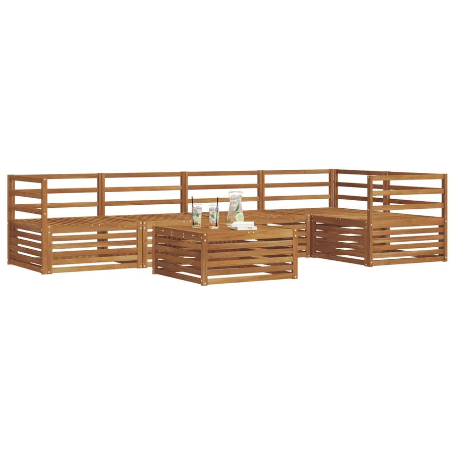 Ensemble de canapés d'extérieur 6 pcs Naturel - 3