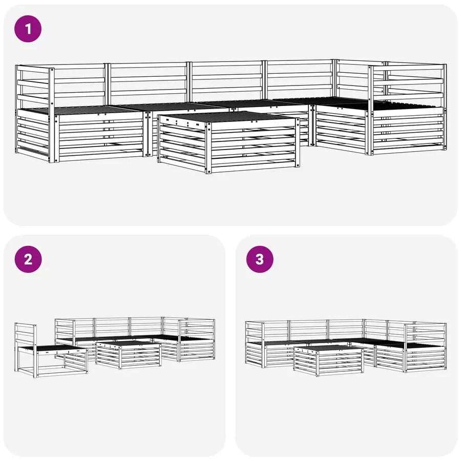 Ensemble de canapés d'extérieur 6 pcs Naturel - 9