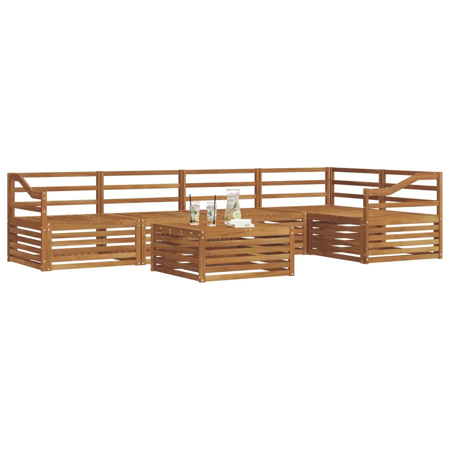 Ensemble de canapés d'extérieur 6 pcs Naturel - 3