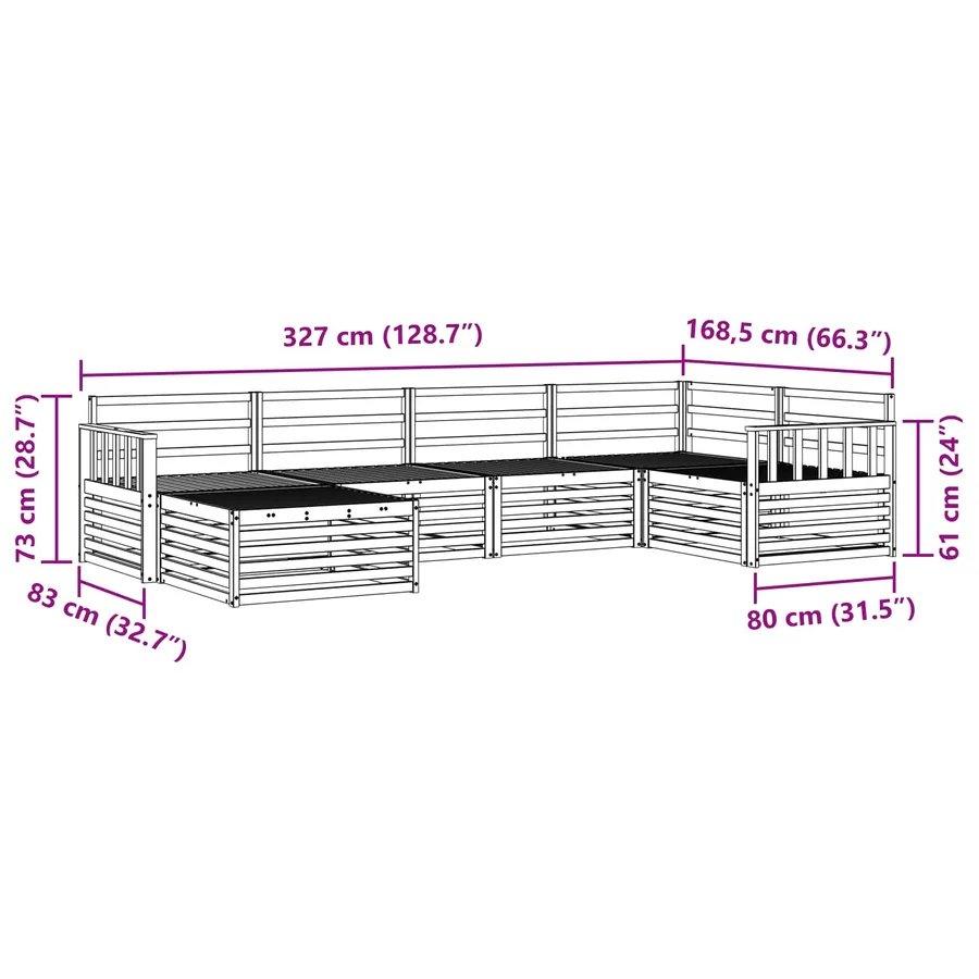 Ensemble de canapés d'extérieur 6 pcs Naturel - 9