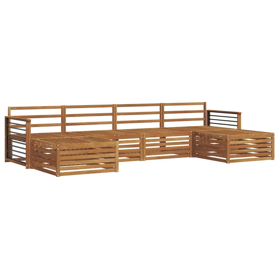 Ensembles de canapés 6 pcs Naturel Bois d'Acacia Massif - 2