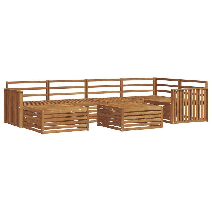 Ensemble de canapés d'extérieur 7 pcs Naturel - 2