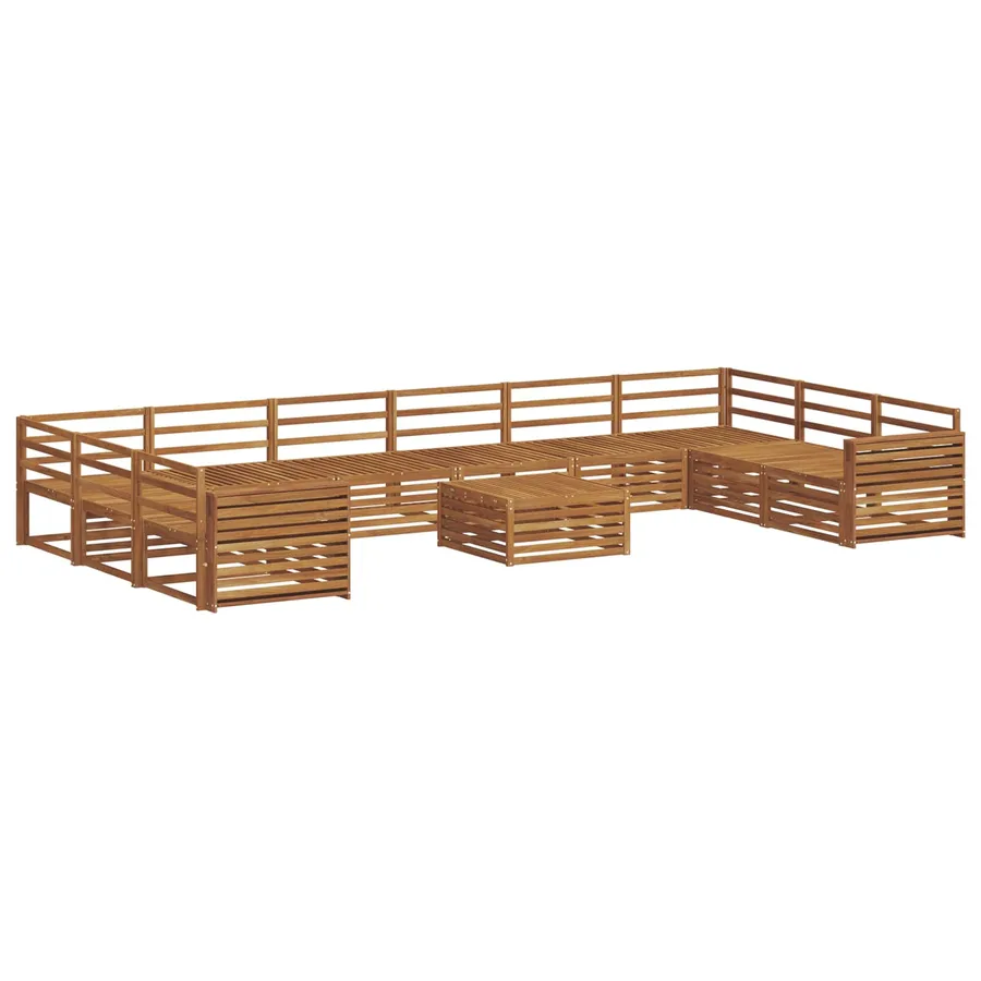 Ensembles de canapés 11 pcs Naturel Bois d'Acacia Massif - 2