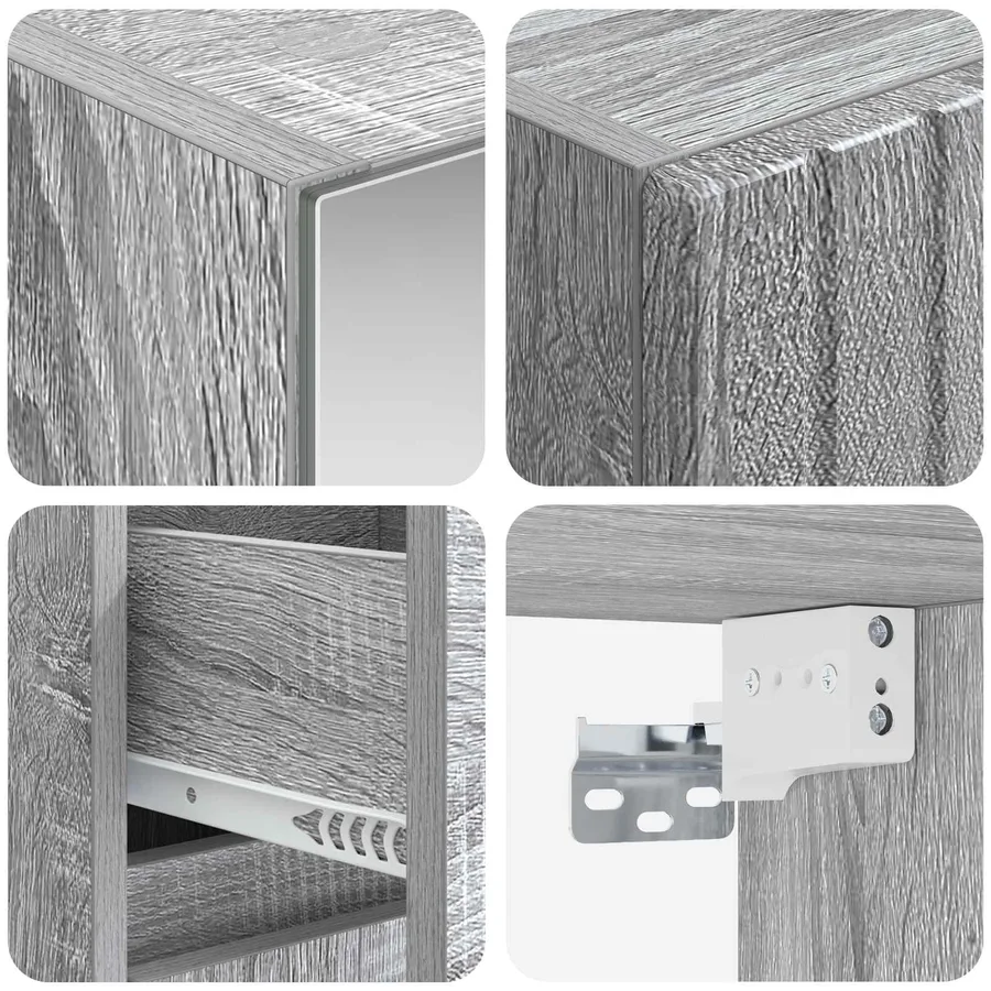 Ensemble de mobilier de salle de bain 4 pcs Sonoma gris - 6
