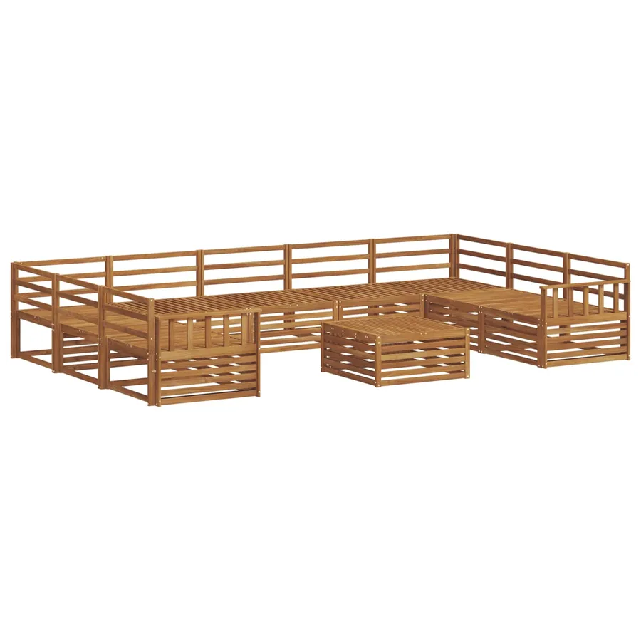 Ensemble de canapés d'extérieur 10 pcs Naturel - 2