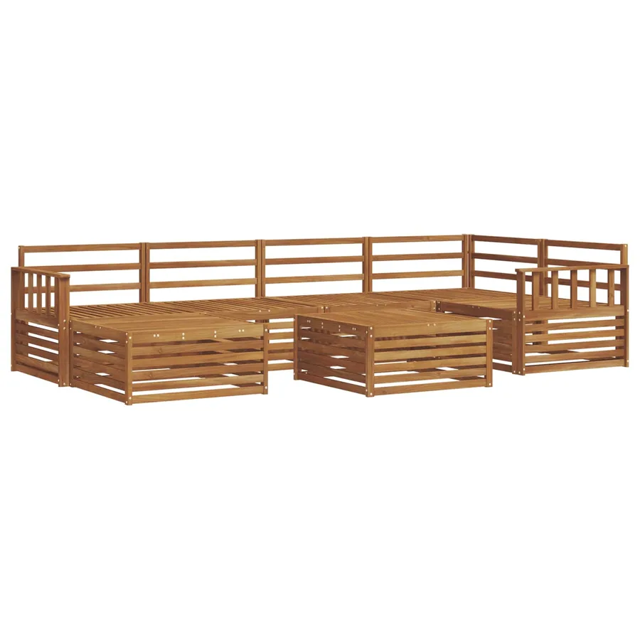 Ensemble de canapés d'extérieur 7 pcs Naturel - 2