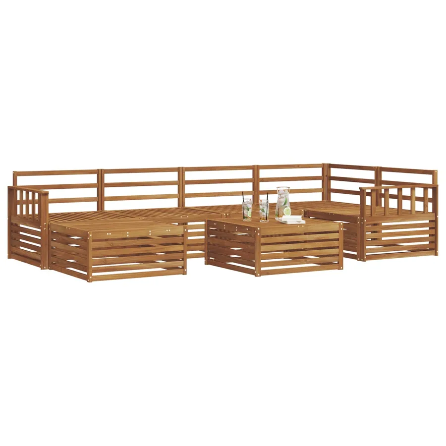 Ensemble de canapés d'extérieur 7 pcs Naturel - 3