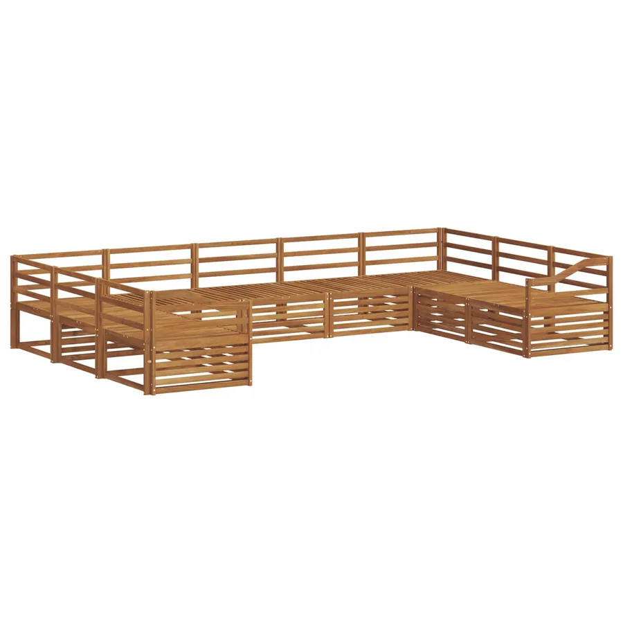 Ensemble de canapés d'extérieur 9 pcs Naturel - 2