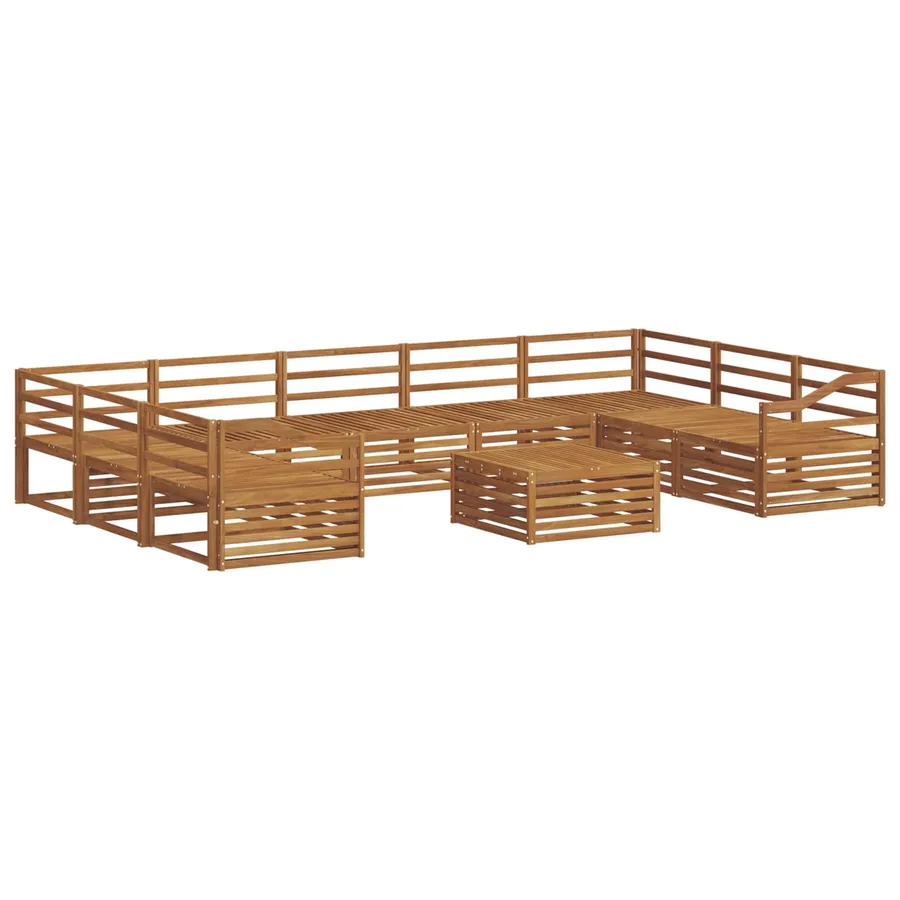 Ensemble de canapés d'extérieur 10 pcs Naturel - 2