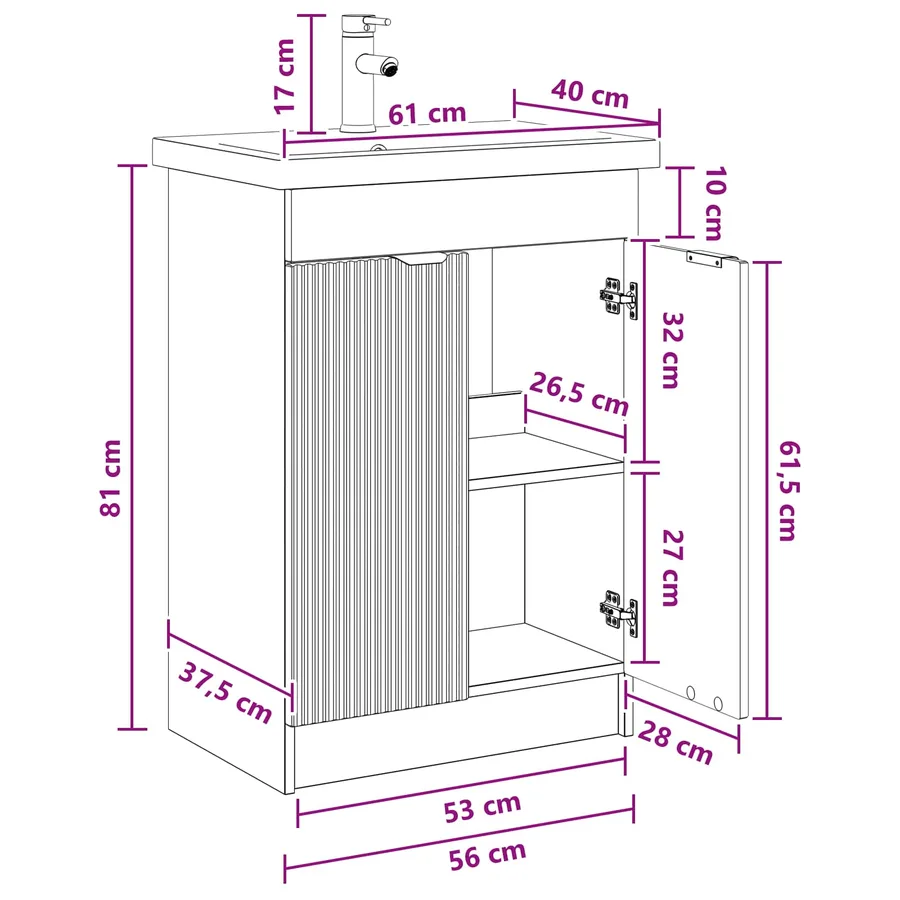 Ensemble de mobilier de salle de bain Chêne Sonoma - 12
