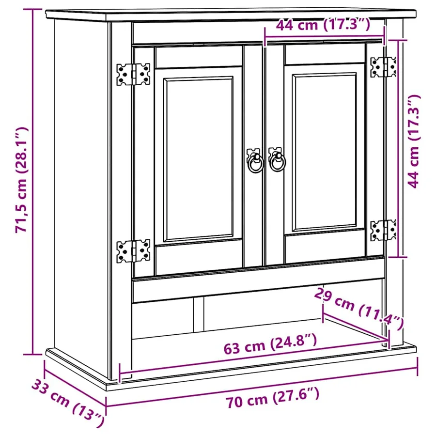 Armoire suspendue Corona Blanc 70 x 33 x 71,5 cm - 8