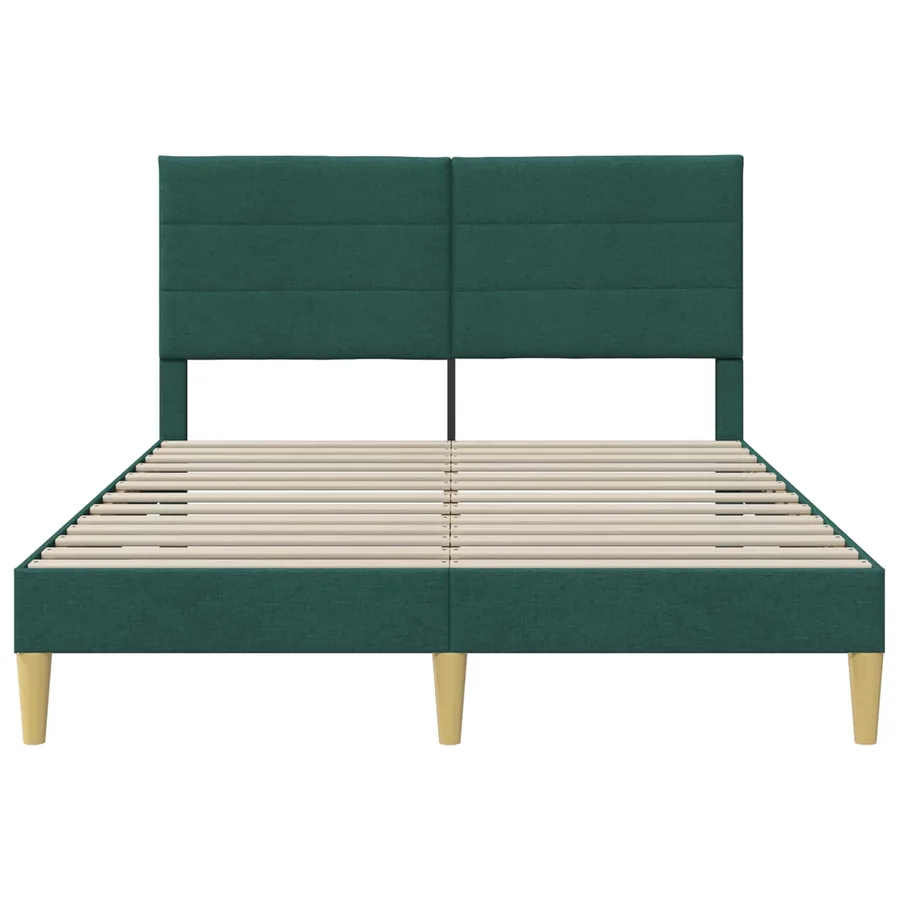 Cadre de lit avec tête de lit Vert foncé 120 x 190 cm Tissu - 4
