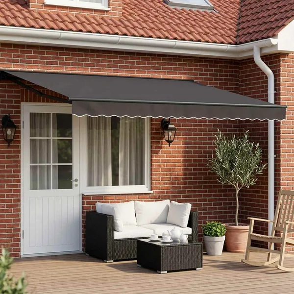 Auvent rétractable électrique Anthracite 4 x 2 m