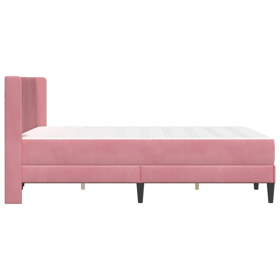 Cadre de lit avec matelas Rose 160 x 200 cm Velours - 7