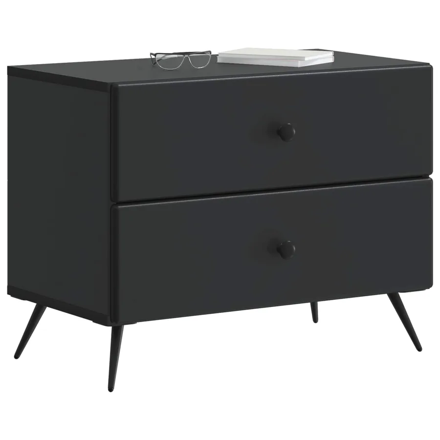 Cabinet de chevet Noir 62 x 34,5 x 47,5 cm Bois d'ingénierie - 3