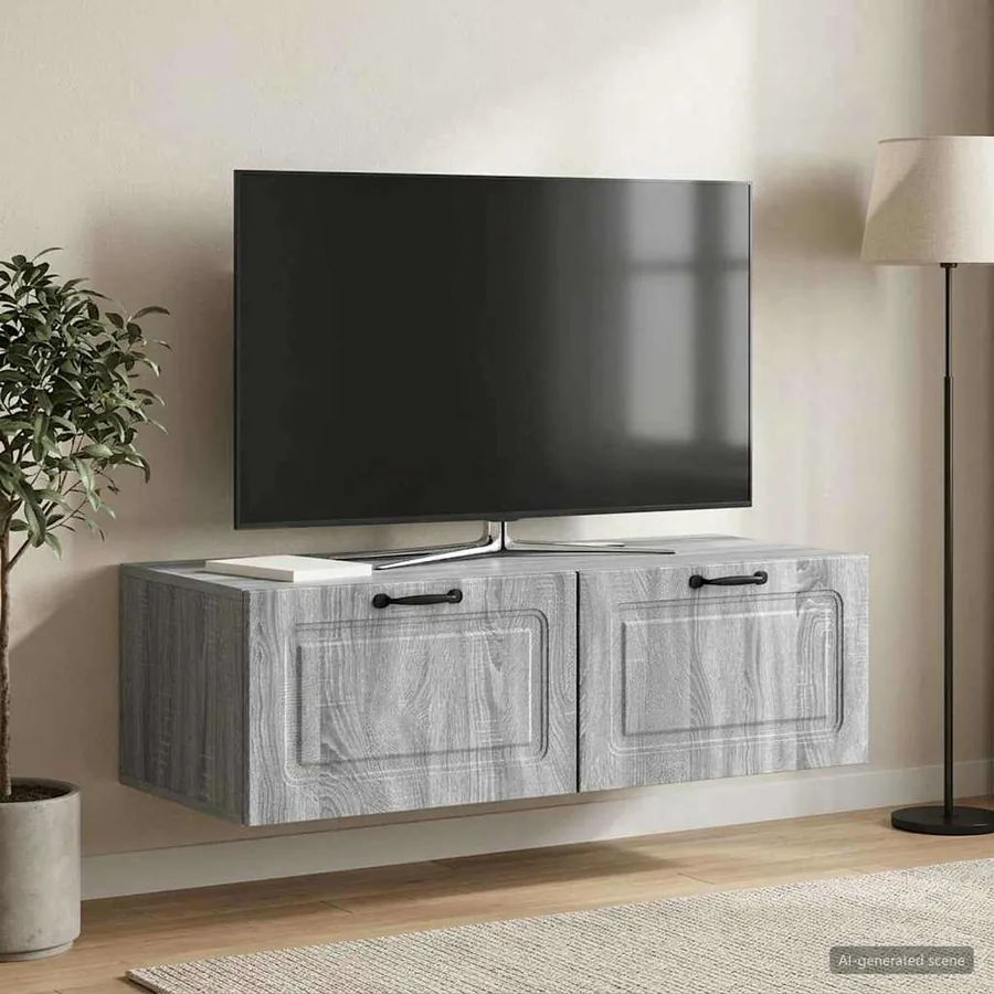 Meuble TV mural Sonoma gris 98 x 41 x 30 cm Bois d'ingénierie