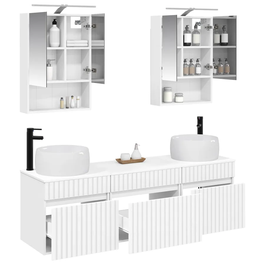 Ensemble d'armoire de salle de bain 5 pcs Blanc - 3
