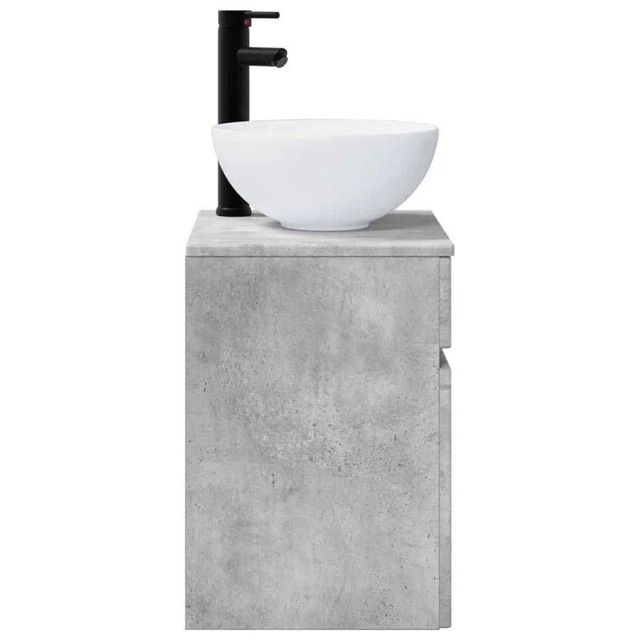 Meuble de lavabo mural Gris béton 39 x 41 x 64,5 cm - 3