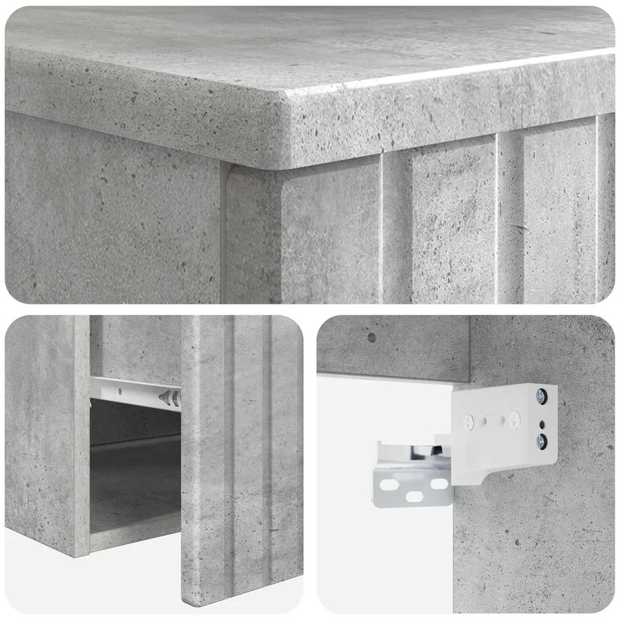 Meuble de lavabo mural Gris béton 39 x 41 x 64,5 cm - 5