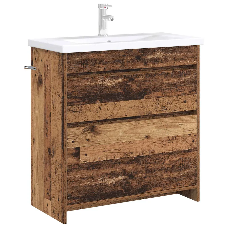 Meuble sous lavabo de salle de bain Bois ancien - 3
