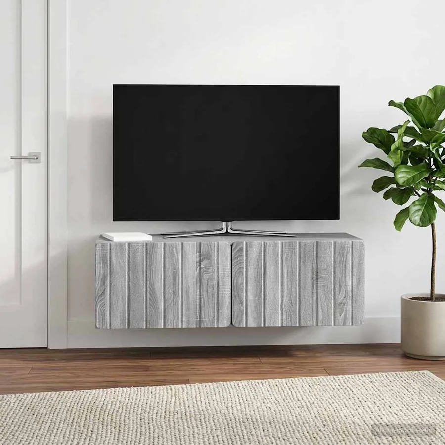 Meuble TV mural 98 x 31 x 30 cm Sonoma gris Bois d'ingénierie