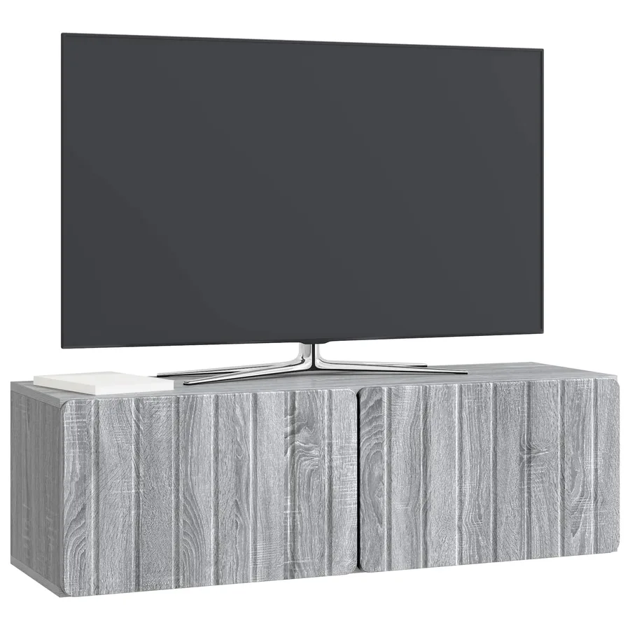 Meuble TV mural 98 x 31 x 30 cm Sonoma gris Bois d'ingénierie - 3