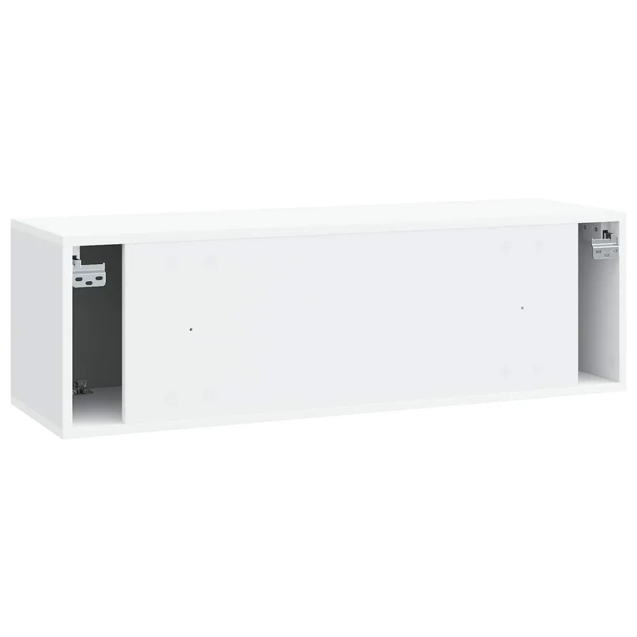 Meuble TV mural 98 x 31 x 30 cm Blanc Bois d'ingénierie - 7