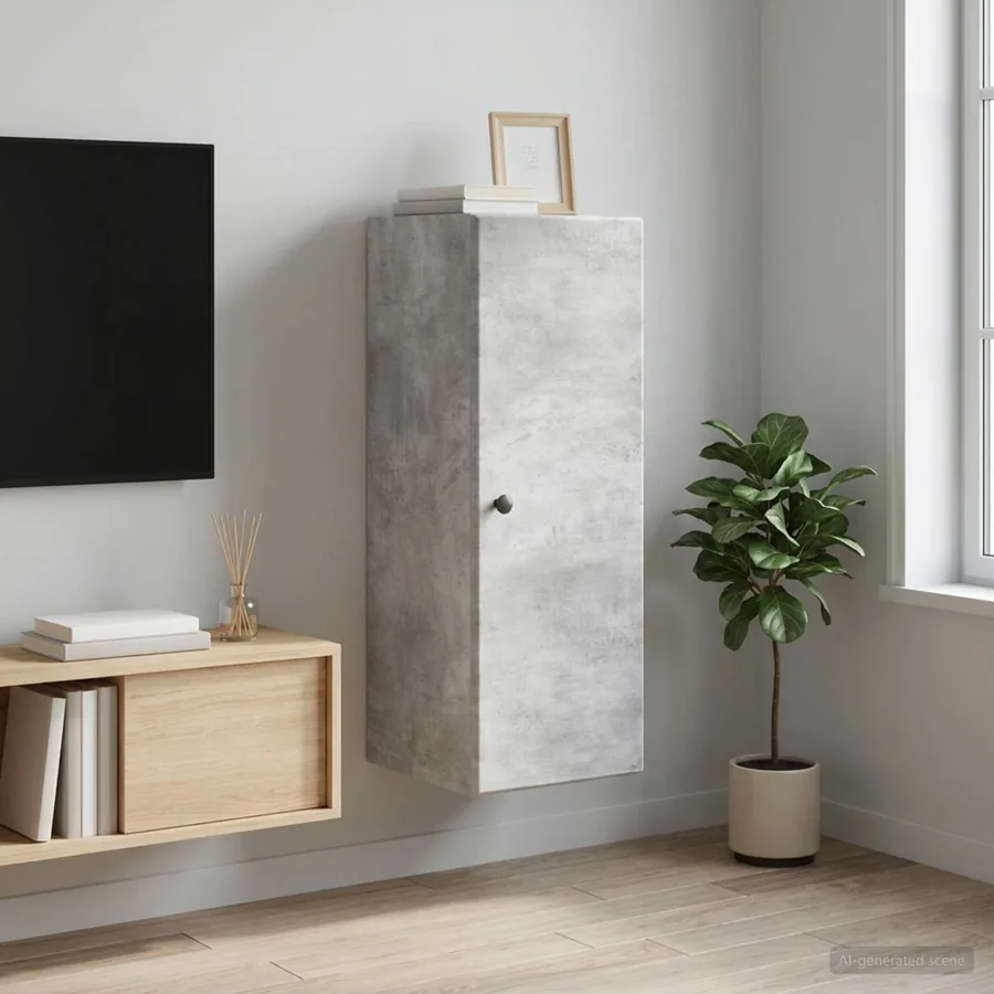 Armoire Murale Gris béton 33 x 34,5 x 90 cm Bois d'ingénierie