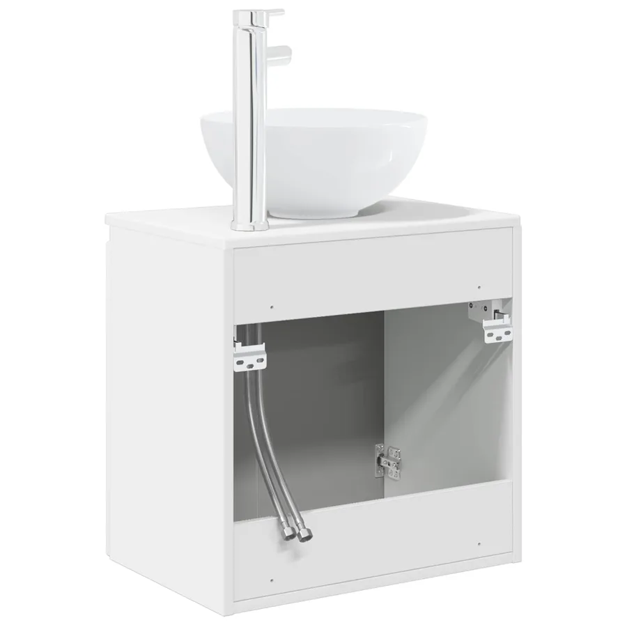 Vanité de lavabo mural Blanc 49,5 x 35 x 63 cm - 5